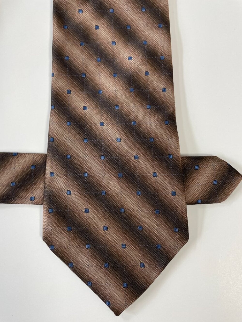 Tom James Silk Tie Innocenti Oro Brown Bronze Geometric Textured